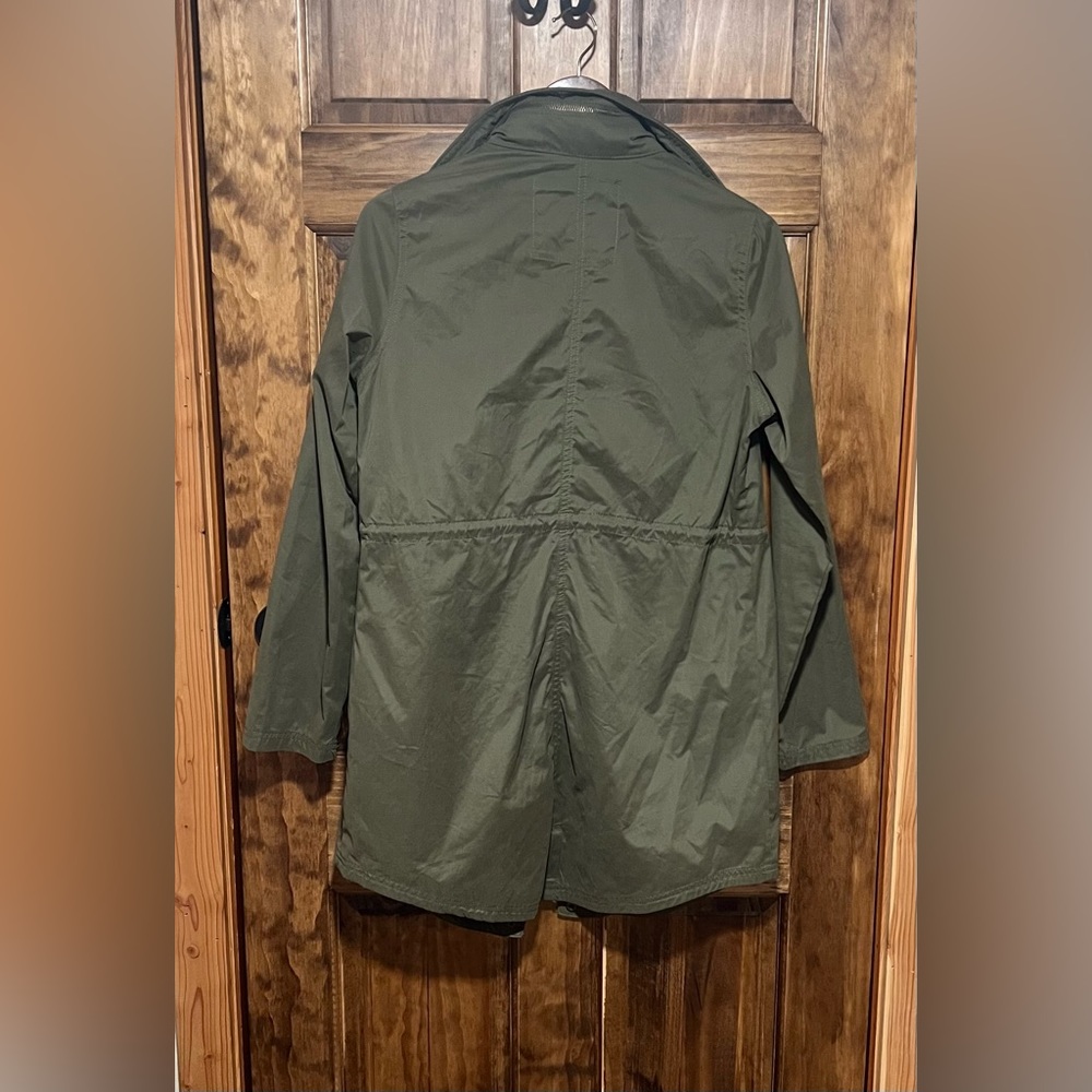 Mossimo Supply Co. longline lightweight jacket, olive/gold hardware, medium - Picture 2 of 14